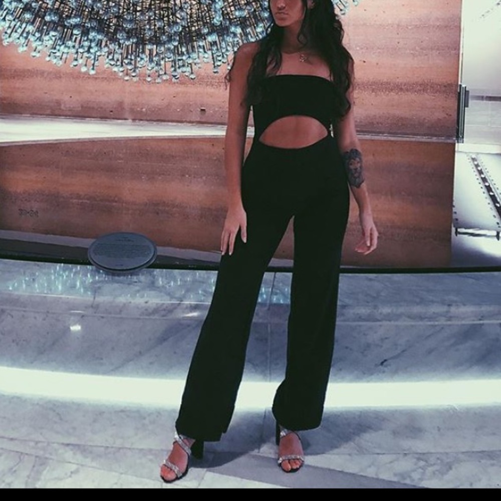 full jump suit with boot cut bottoms